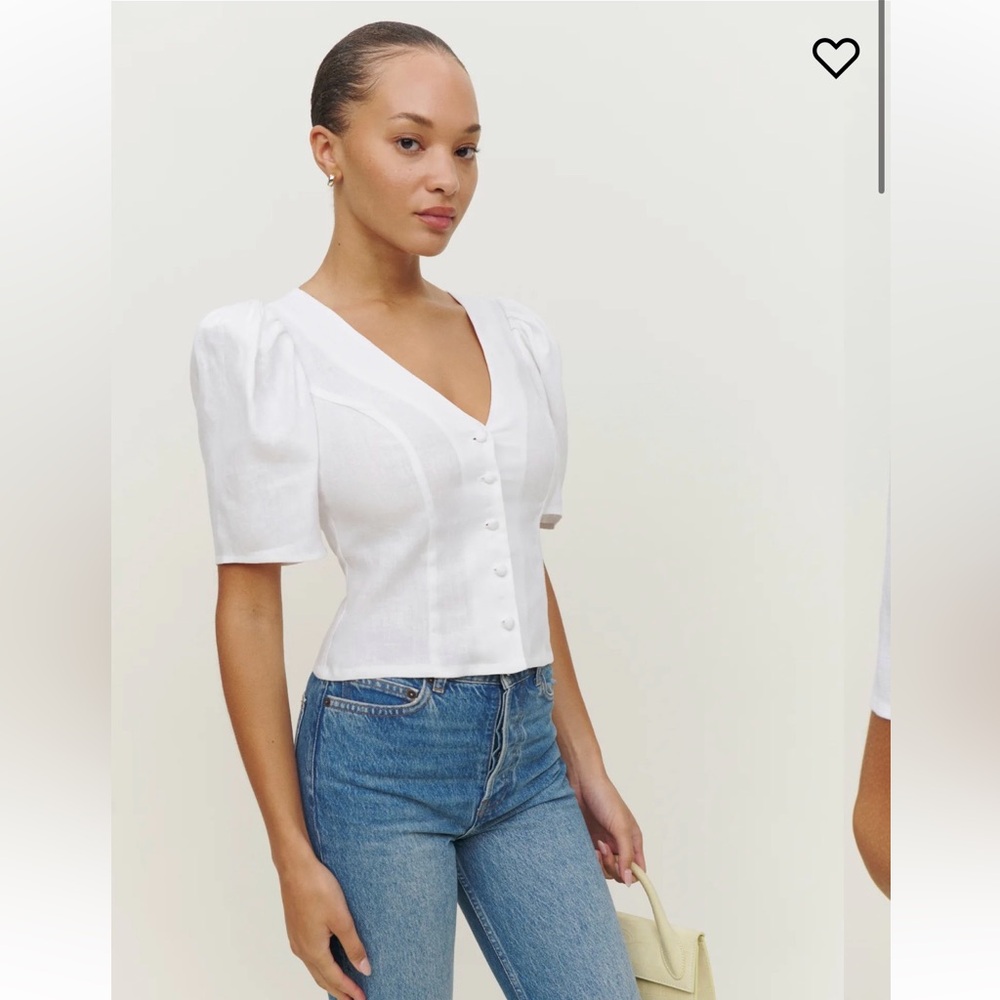 Reformation Miriam Linen Top NWOT